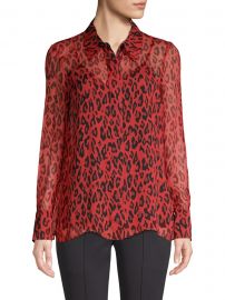 Long Sleeve Chiffon Crinkle Blouse at Saks Fifth Avenue